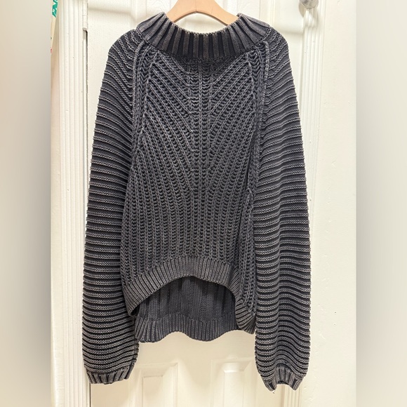 Free People Sweetheart Mock Neck Sweater Black Size XLarge - Picture 3 of 5